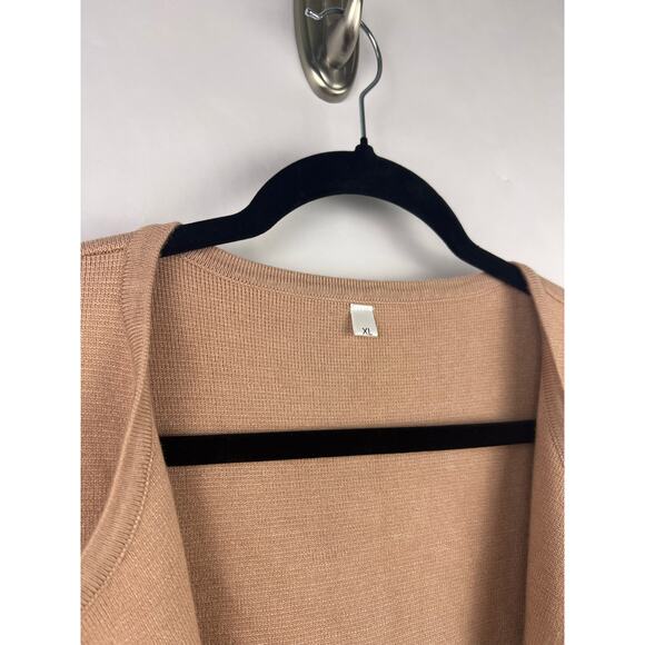 ANRABESS Open Front Knit Tan Cardigan Coatigan Long Lightweight Jacket - Picture 5 of 13